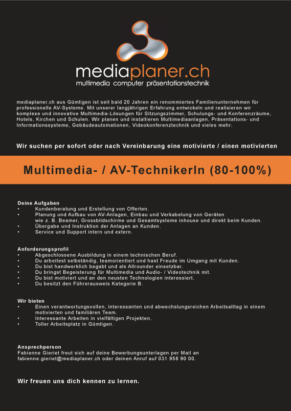 Multimedia- / AV-TechnikerIn